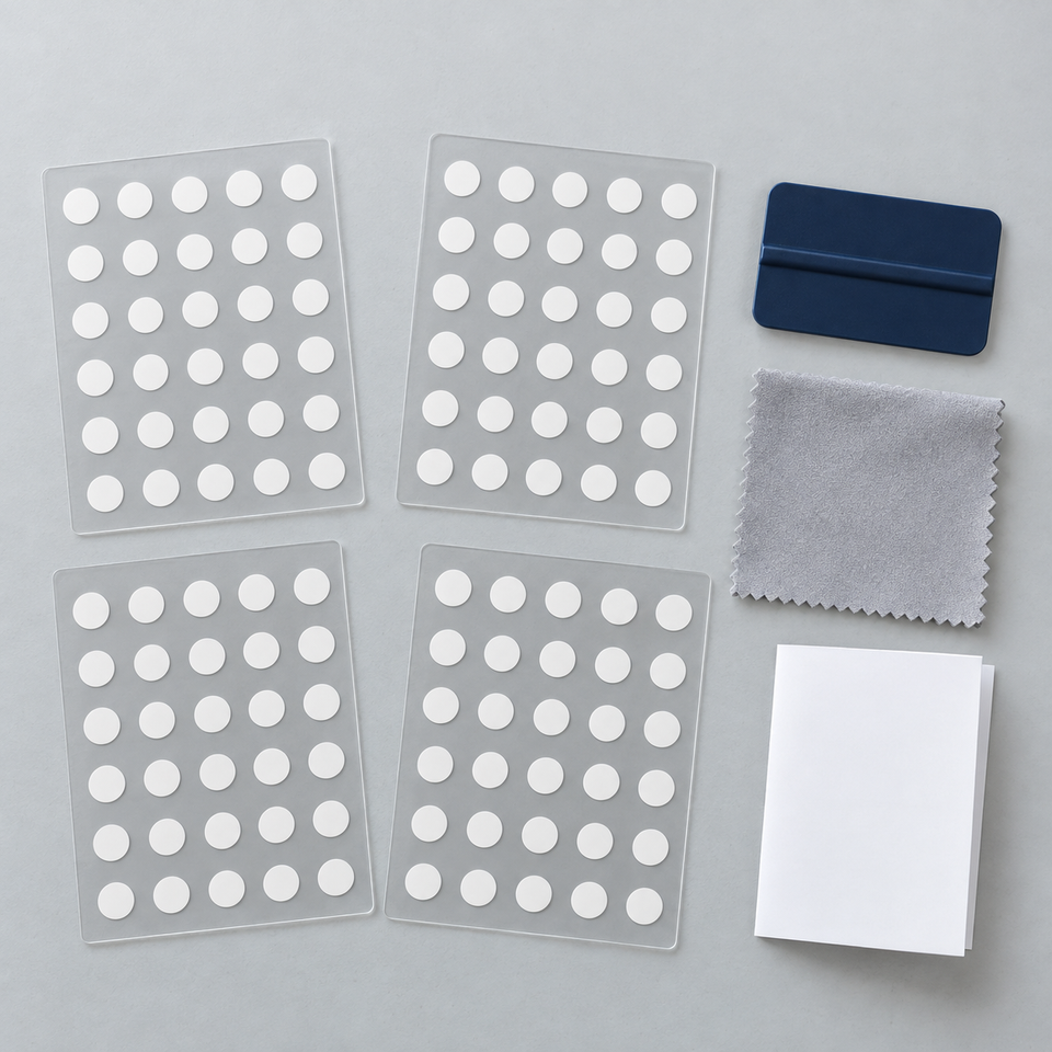 AI-generated kit illustration, not a photograph of the physical product. Bundle dot counts are listed below.